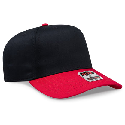 Otto Cap 31-069 5 Panel Mid Profile Baseball Cap - Red/Black