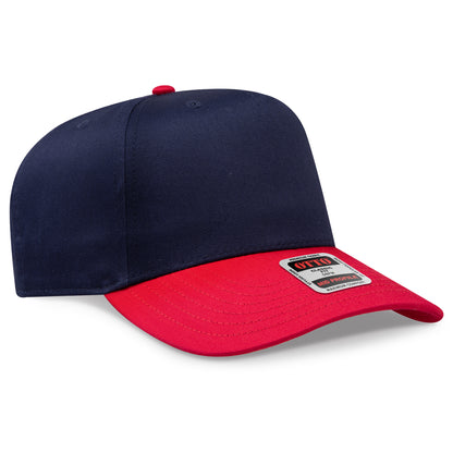 Otto Cap 31-069 5 Panel Mid Profile Baseball Cap - Red/Navy