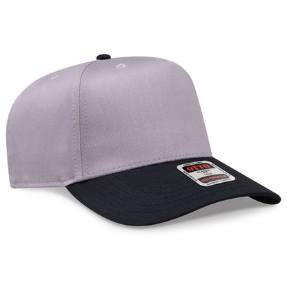 Otto Cap 31-069 5 Panel Mid Profile Baseball Cap - Black/Gray