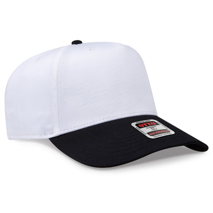 Otto Cap 31-069 5 Panel Mid Profile Baseball Cap - Black/White