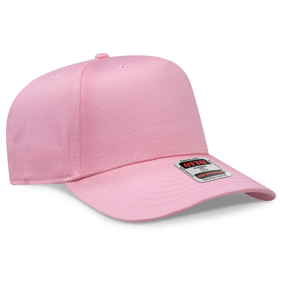 Otto Cap 31-069 5 Panel Mid Profile Baseball Cap - Pink