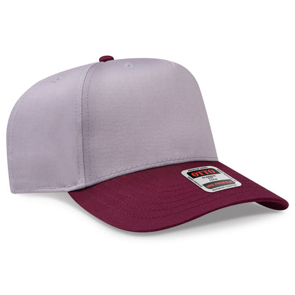 Otto Cap 31-069 5 Panel Mid Profile Baseball Cap - Maroon/Gray