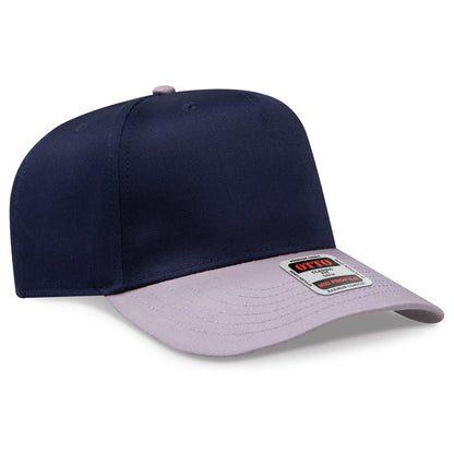 Otto Cap 31-069 5 Panel Mid Profile Baseball Cap - Gray/Navy
