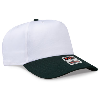 Otto Cap 31-069 5 Panel Mid Profile Baseball Cap - Dark Green/White