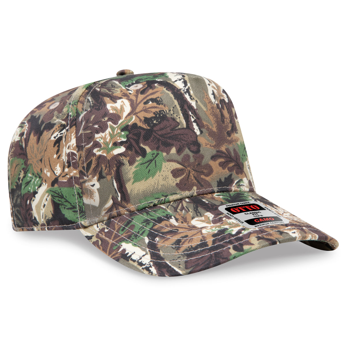 Otto Cap 31-069 5 Panel Mid Profile Baseball Cap - Light Loden/Brown/Kelly