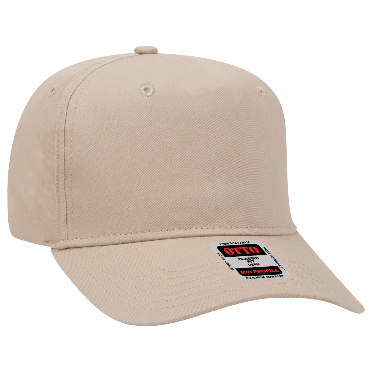 Otto Cap 31-538 5 Panel Mid Profile Baseball Cap - Khaki