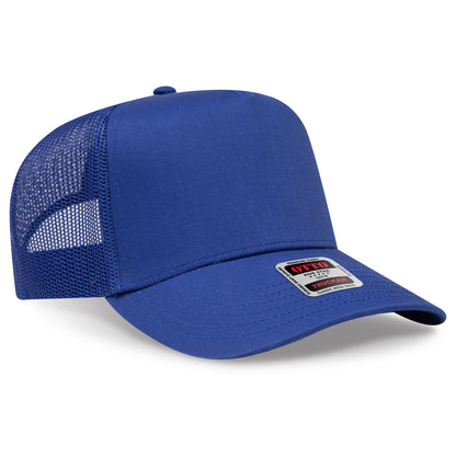Otto Cap 32-285 5 Panel Mid Profile Mesh Back Trucker Hat - Royal