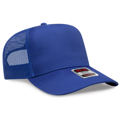 Otto Cap 32-285 5 Panel Mid Profile Mesh Back Trucker Hat - Royal