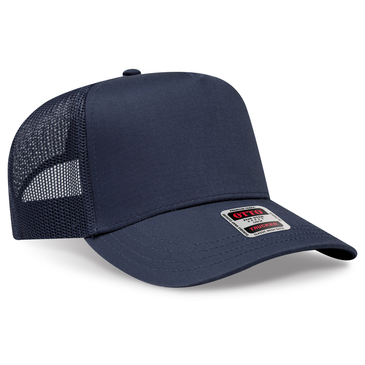 Otto Cap 32-285 5 Panel Mid Profile Mesh Back Trucker Hat - Navy