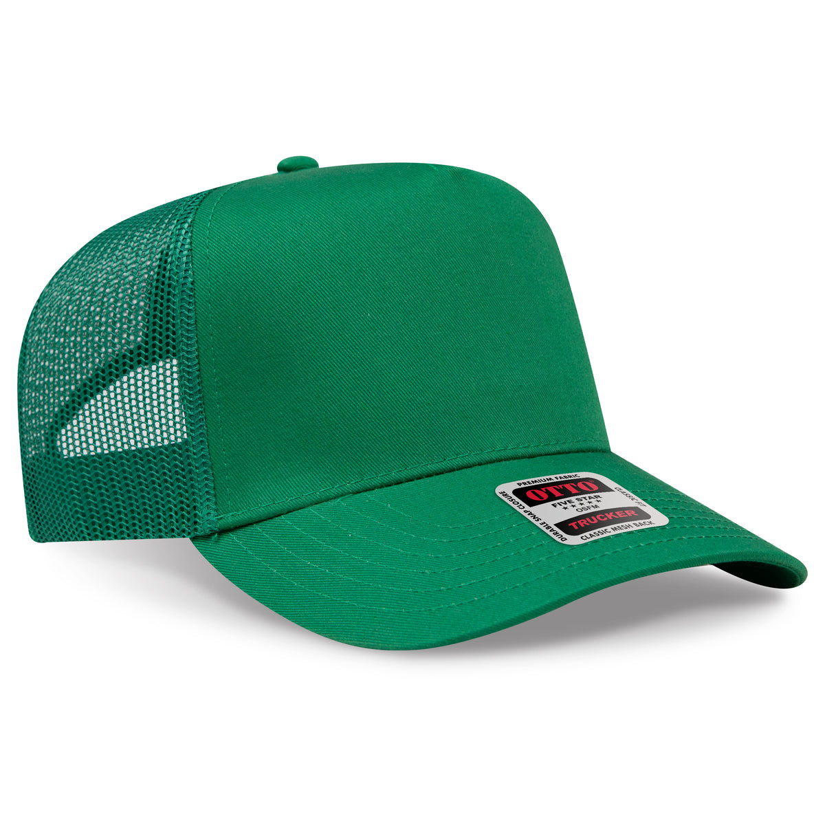 Otto Cap 32-285 5 Panel Mid Profile Mesh Back Trucker Hat - Kelly