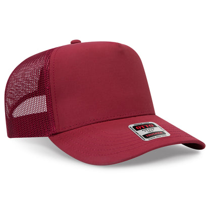 Otto Cap 32-285 5 Panel Mid Profile Mesh Back Trucker Hat - Burgundy