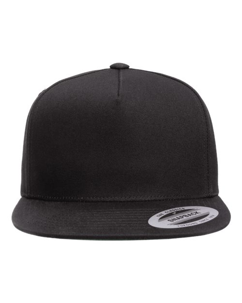 YP Classics Five-Panel Cotton Twill Snapback Cap - Black