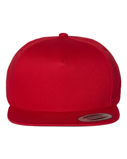 YP Classics Five-Panel Cotton Twill Snapback Cap - Red