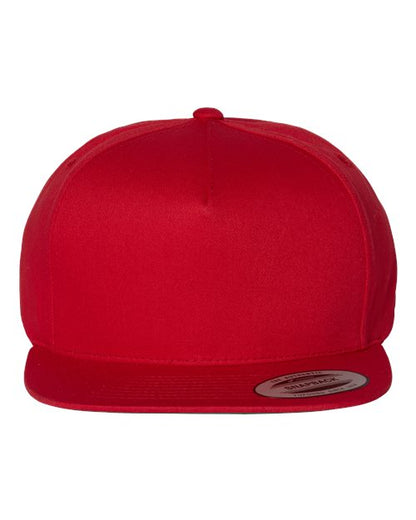 YP Classics Five-Panel Cotton Twill Snapback Cap - Red