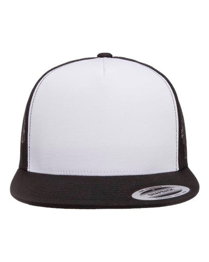 YP Classics Classic Five-Panel Trucker Cap - Black/ White/ Black