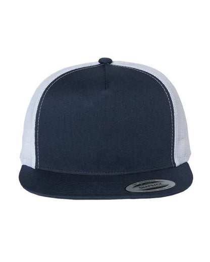 YP Classics Classic Five-Panel Trucker Cap - Navy/ White