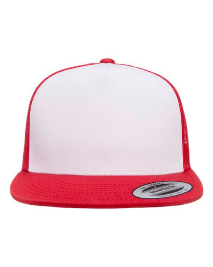 YP Classics Classic Five-Panel Trucker Cap - Red/ White/ Red