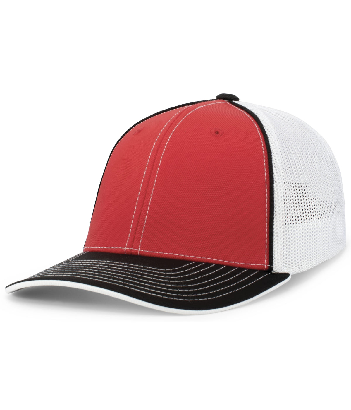 Pacific Headwear Trucker Flexfit Cap - RED/WHITE/BLACK