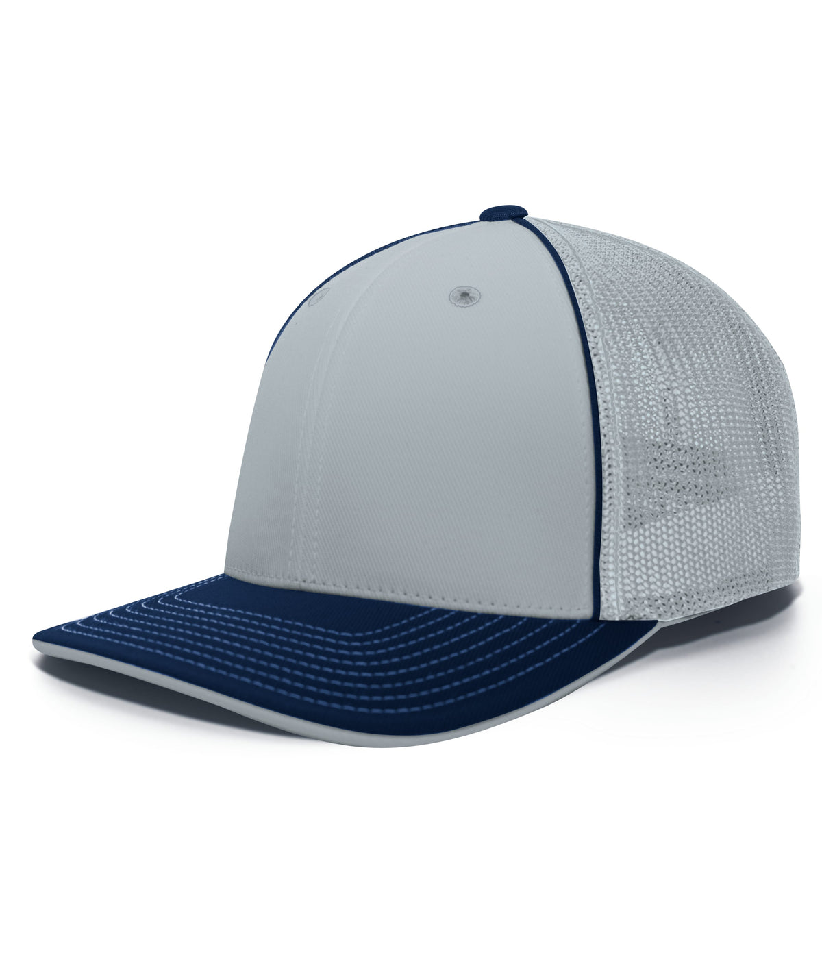 Pacific Headwear Trucker Flexfit Cap - SILVER/NAVY