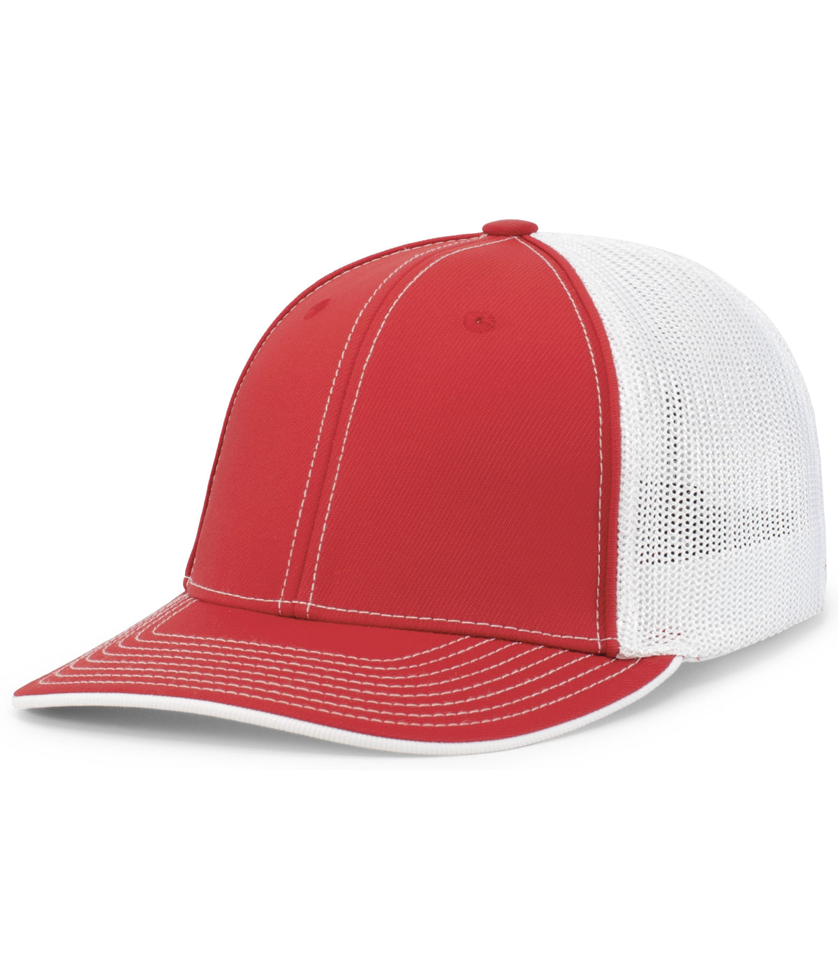 Pacific Headwear Trucker Flexfit Cap - RED/WHITE