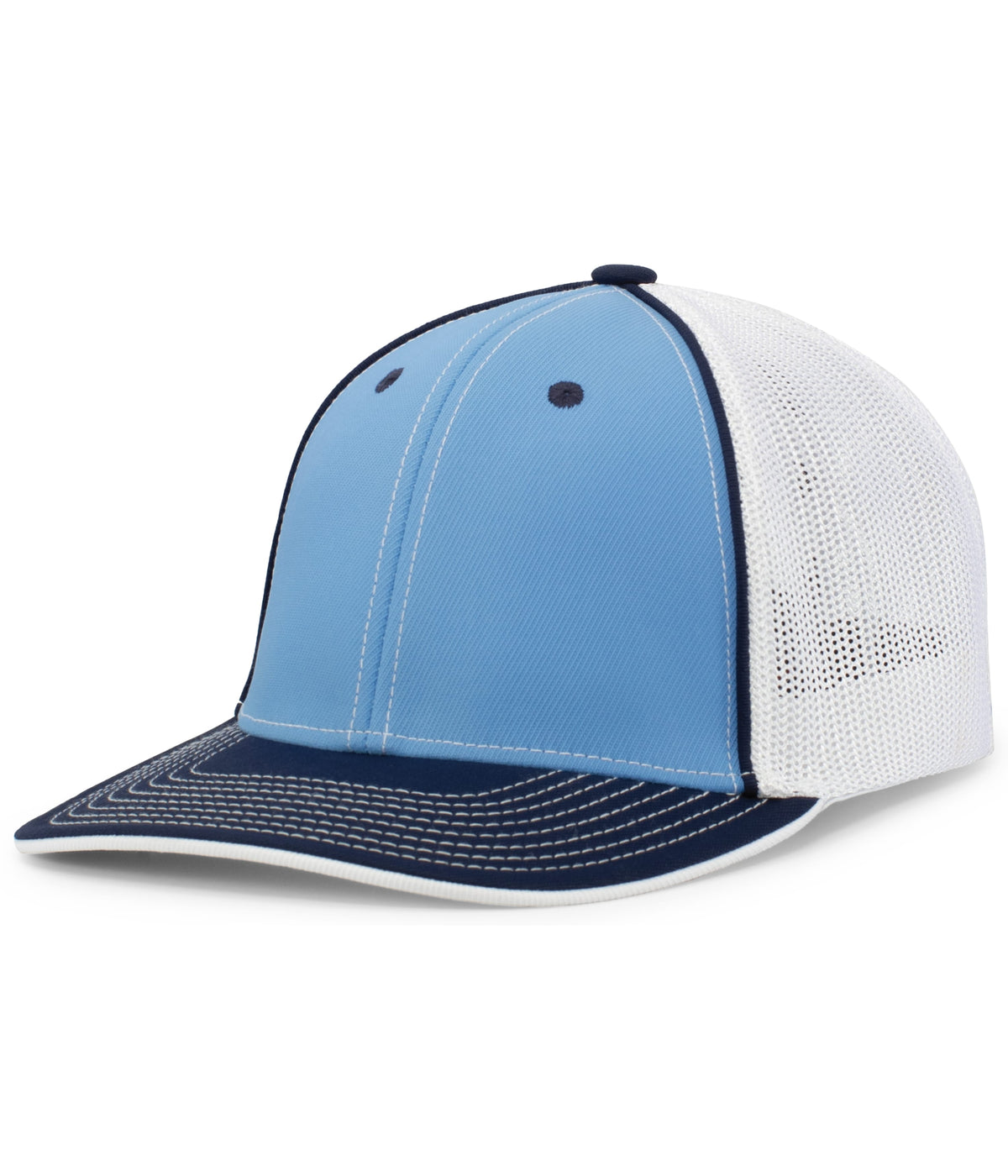 Pacific Headwear Trucker Flexfit Cap - COLUMBIA BLUE/WHITE/NAVY
