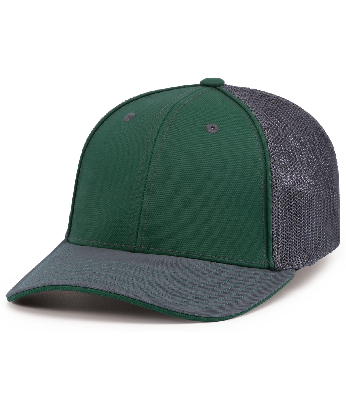 Pacific Headwear Trucker Flexfit Cap - DARK GREEN/GRAPHITE/GRAPHITE