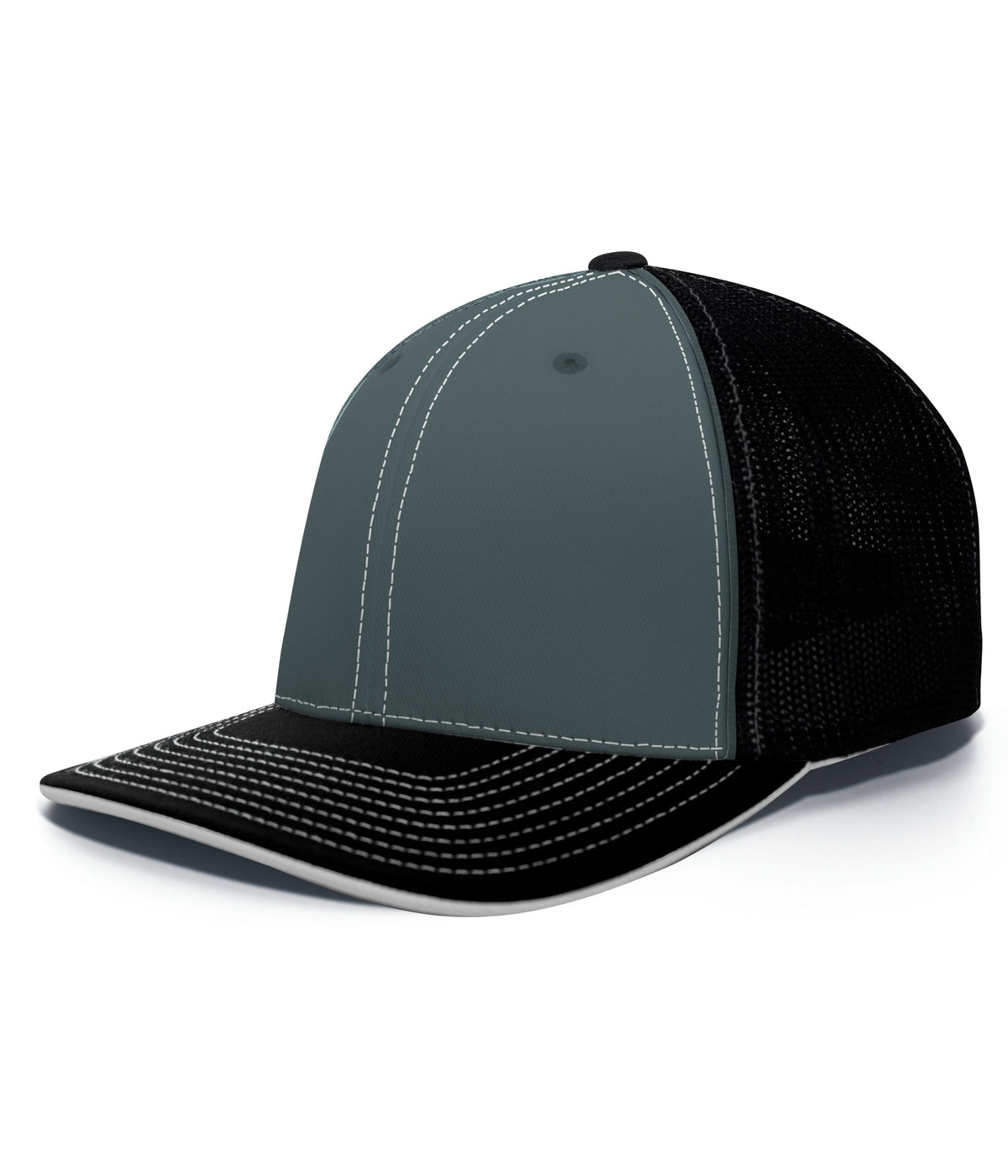 Pacific Headwear Trucker Flexfit Cap - GRAPHITE/BLACK/BLACK