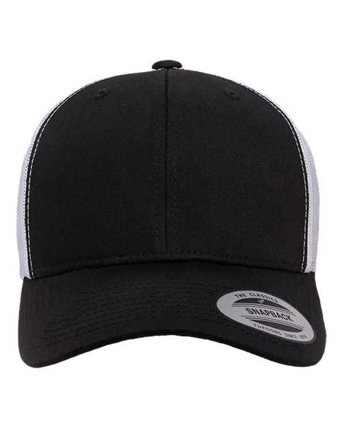 YP Classics Retro Trucker Cap - Black/ White