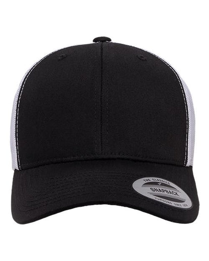 YP Classics Retro Trucker Cap - Black/ White