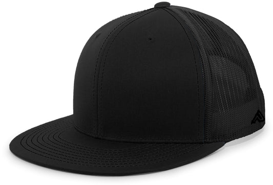 Pacific Headwear D-Series Trucker Snapback Cap - BLACK
