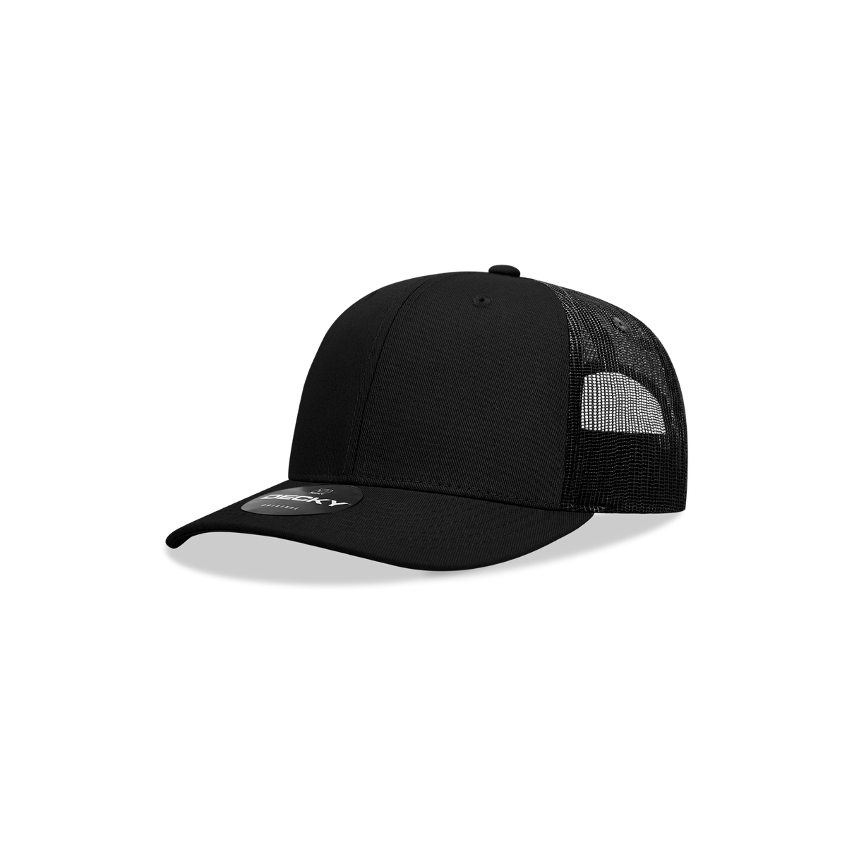Decky 5019 Youth 6 Panel Mid Profile Structured Cotton Trucker - Black