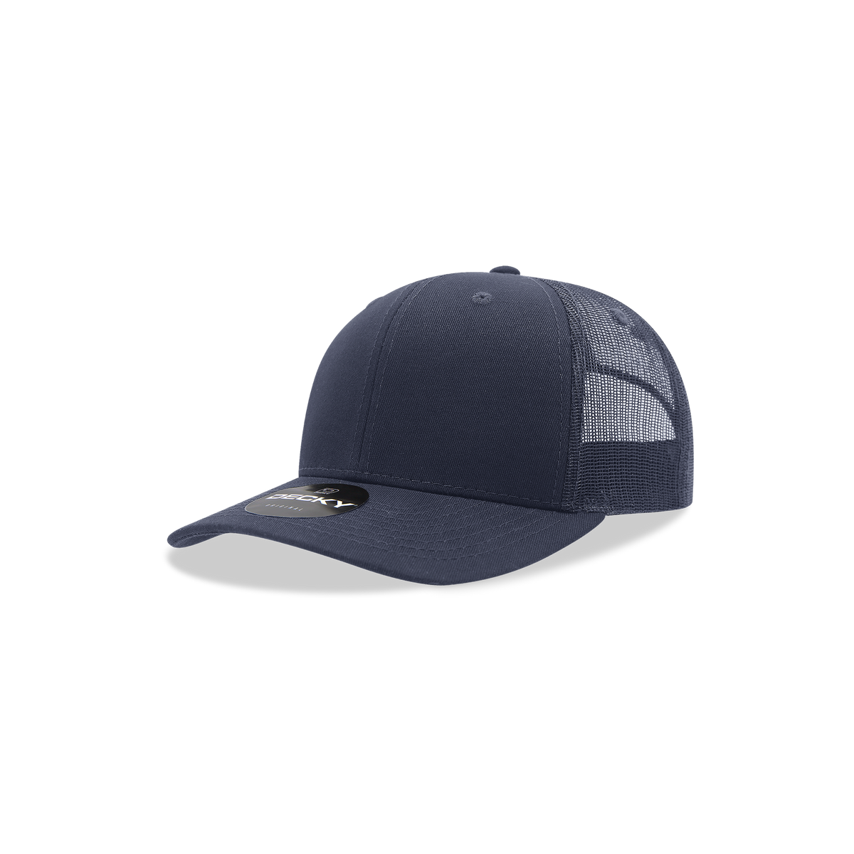 Decky 5019 Youth 6 Panel Mid Profile Structured Cotton Trucker - Navy