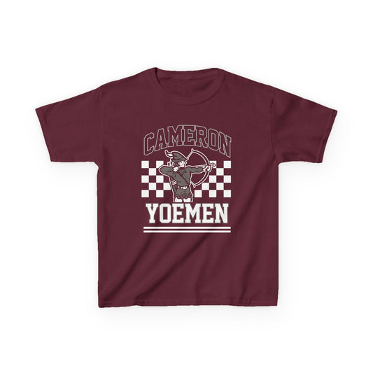 Cameron Yoemen Kids T‑Shirt — Youth Yoemen Mascot Tee - Maroon
