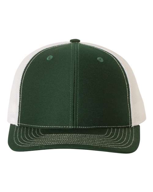 Snapback Trucker Cap - Dark Green/ White