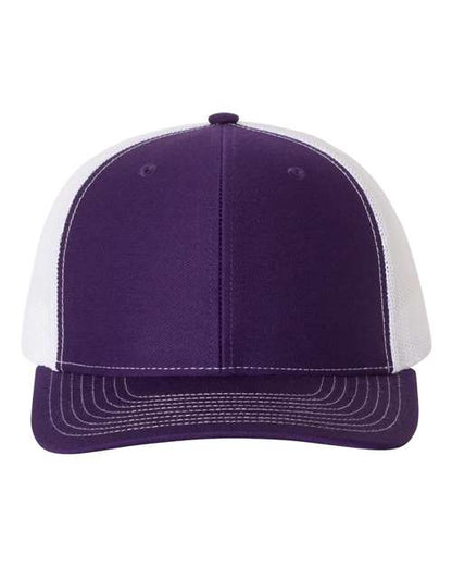 Richardson 112 Snapback Trucker Cap - Purple/ White