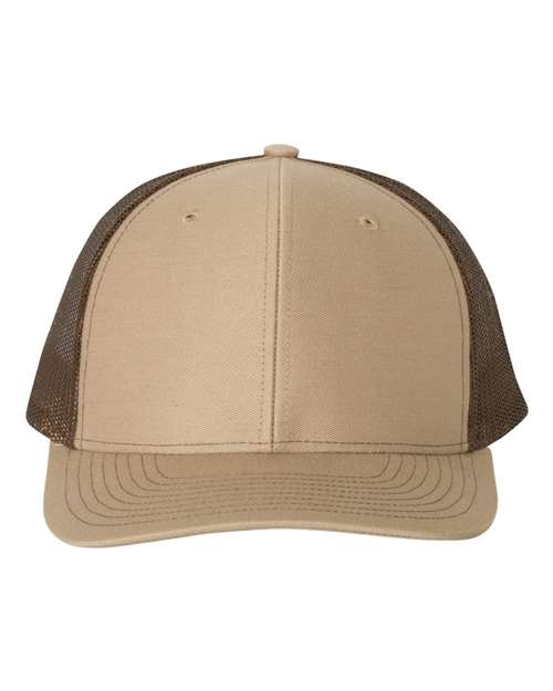 Richardson 112 Snapback Trucker Cap - Khaki/ Coffee