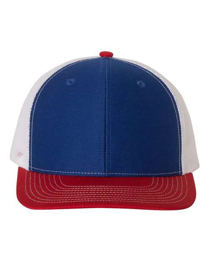 Richardson 112 Snapback Trucker Cap - Royal/ White/ Red