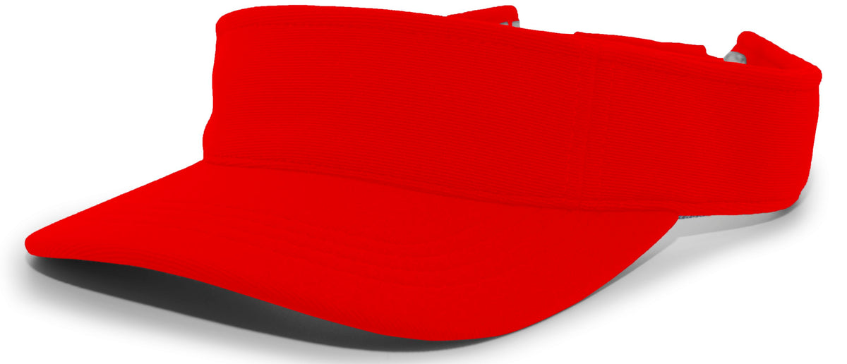Pacific Headwear M2 Performance Hook-And-Loop Visor - RED