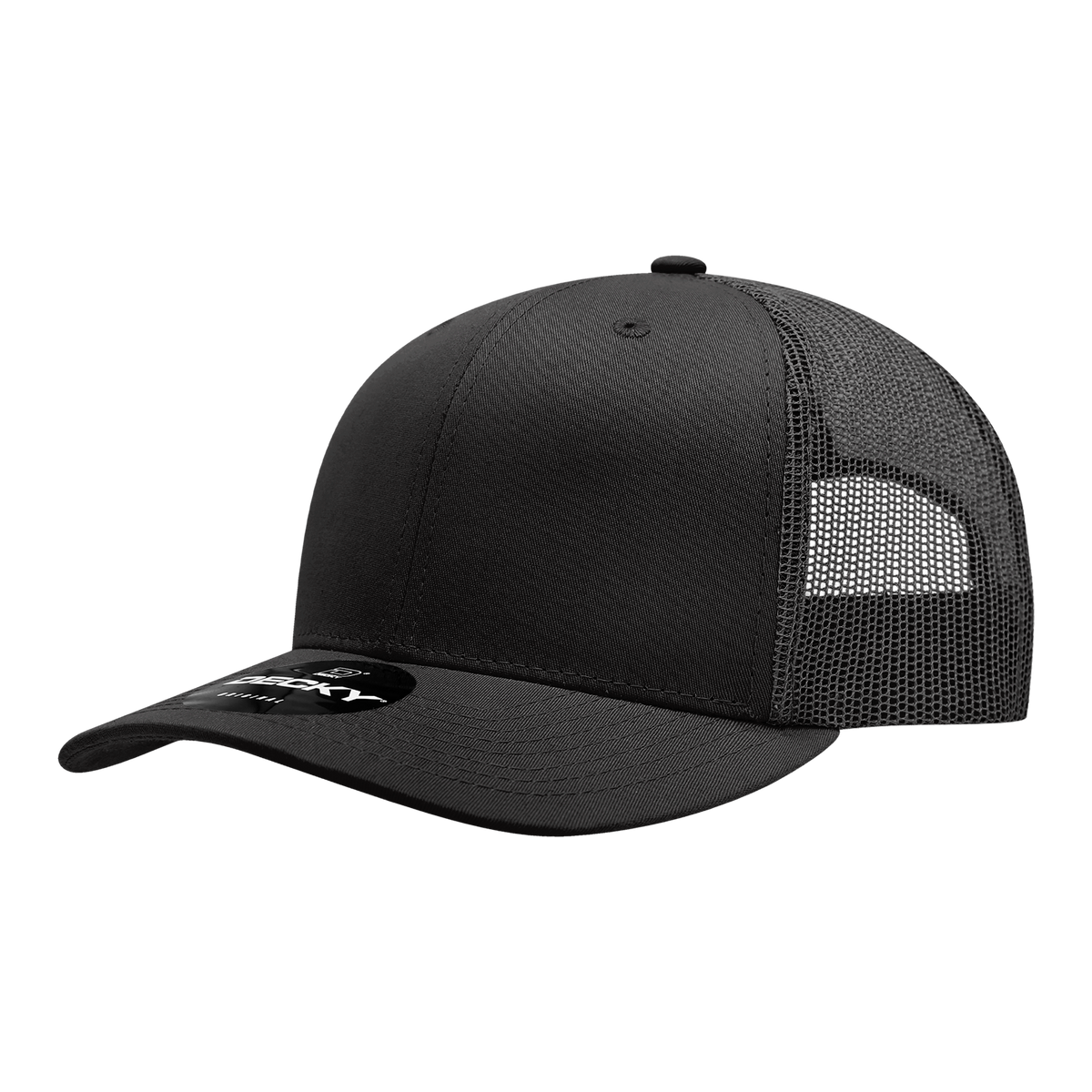 Decky 6021 6 Panel Mid Profile Classic Trucker - Black