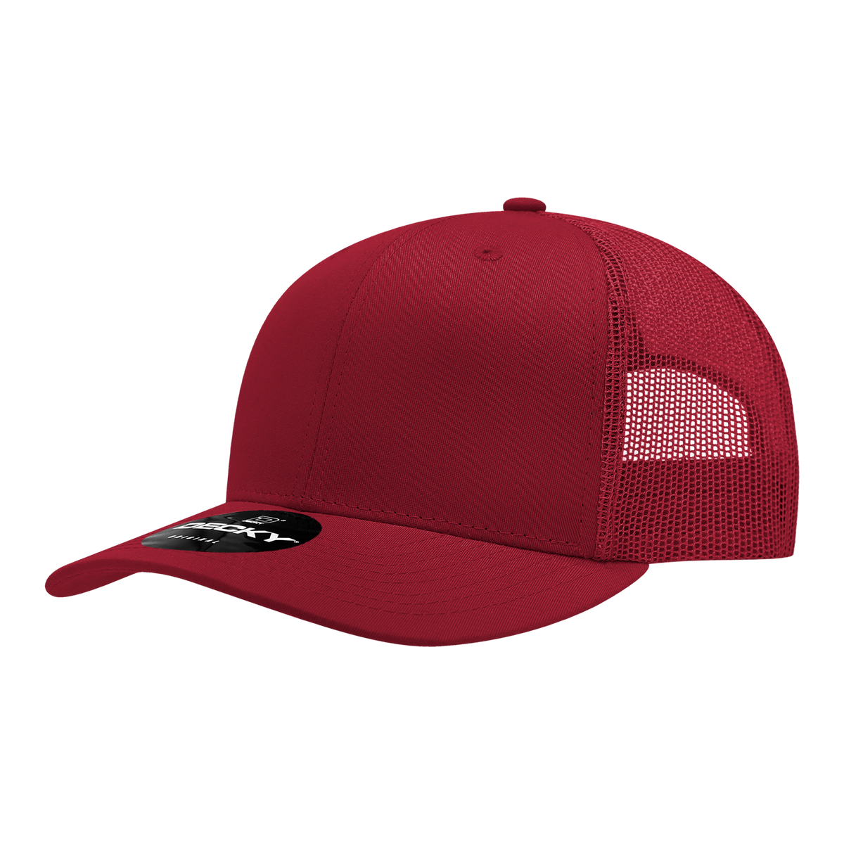 Decky 6021 6 Panel Mid Profile Classic Trucker - Cardinal