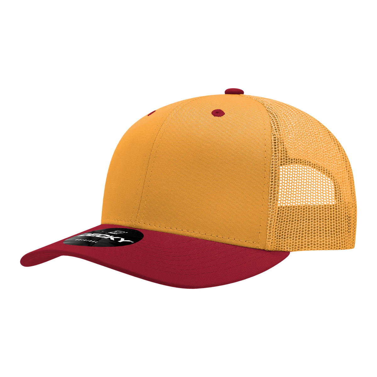 Decky 6021 6 Panel Mid Profile Classic Trucker - GLD/CAR