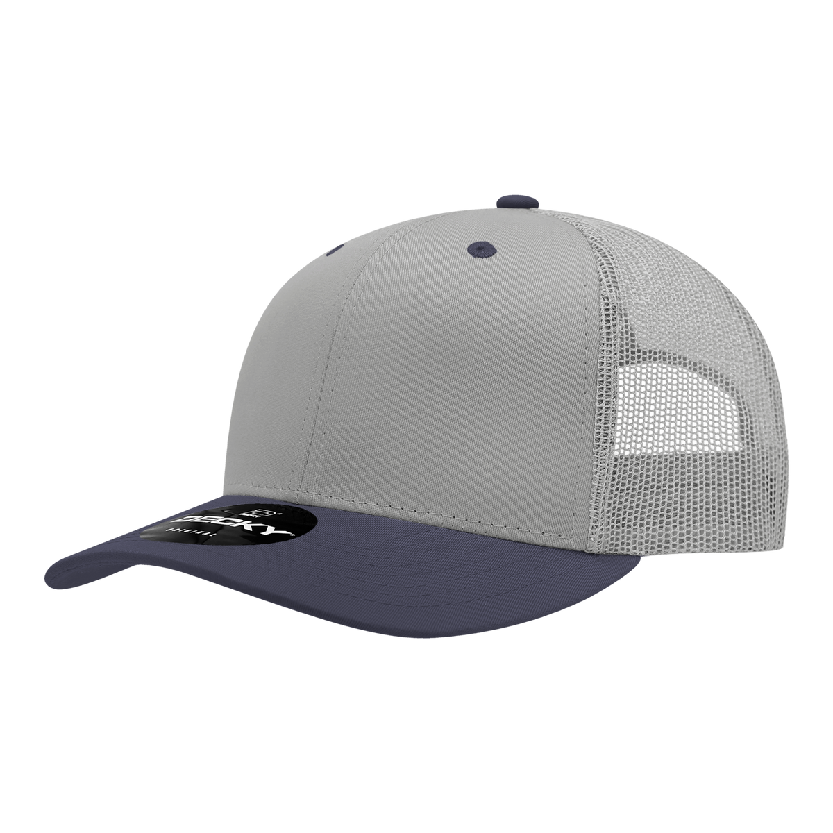 Decky 6021 6 Panel Mid Profile Classic Trucker - GRY/NVY