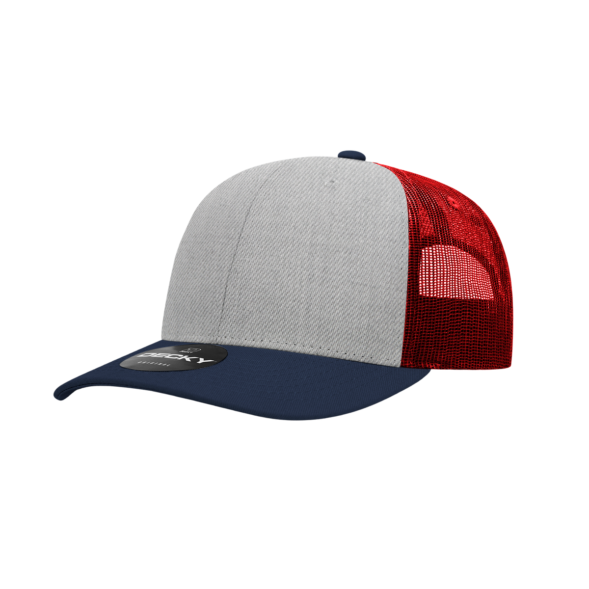 Decky 6021 6 Panel Mid Profile Classic Trucker - NVY/HGY/CAR
