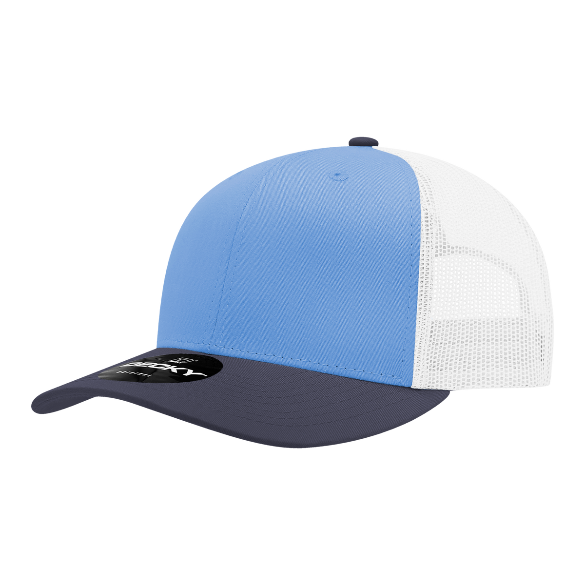 Decky 6021 6 Panel Mid Profile Classic Trucker - NVY/SKY/WHT