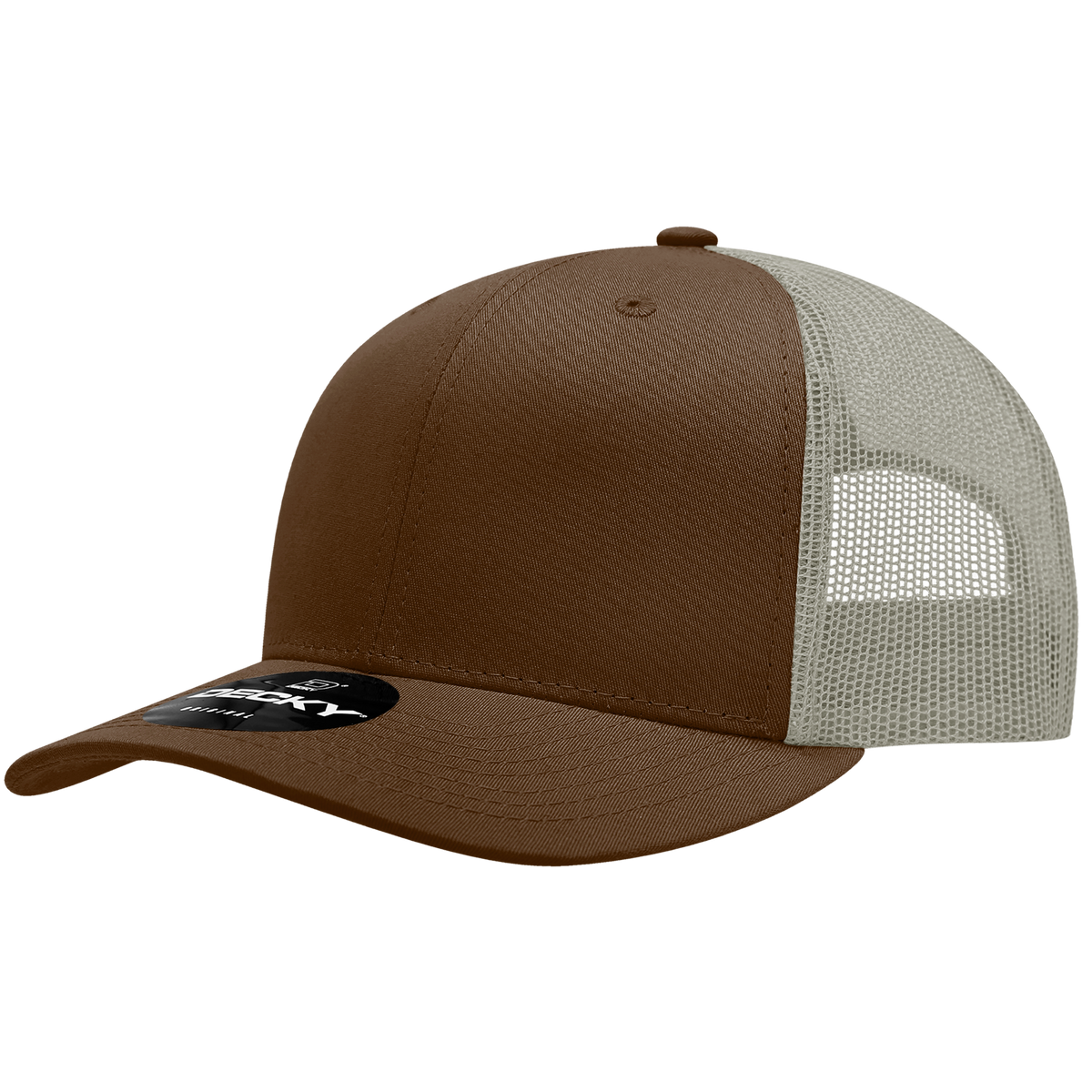 Decky 6021 6 Panel Mid Profile Classic Trucker - BRN/KHA