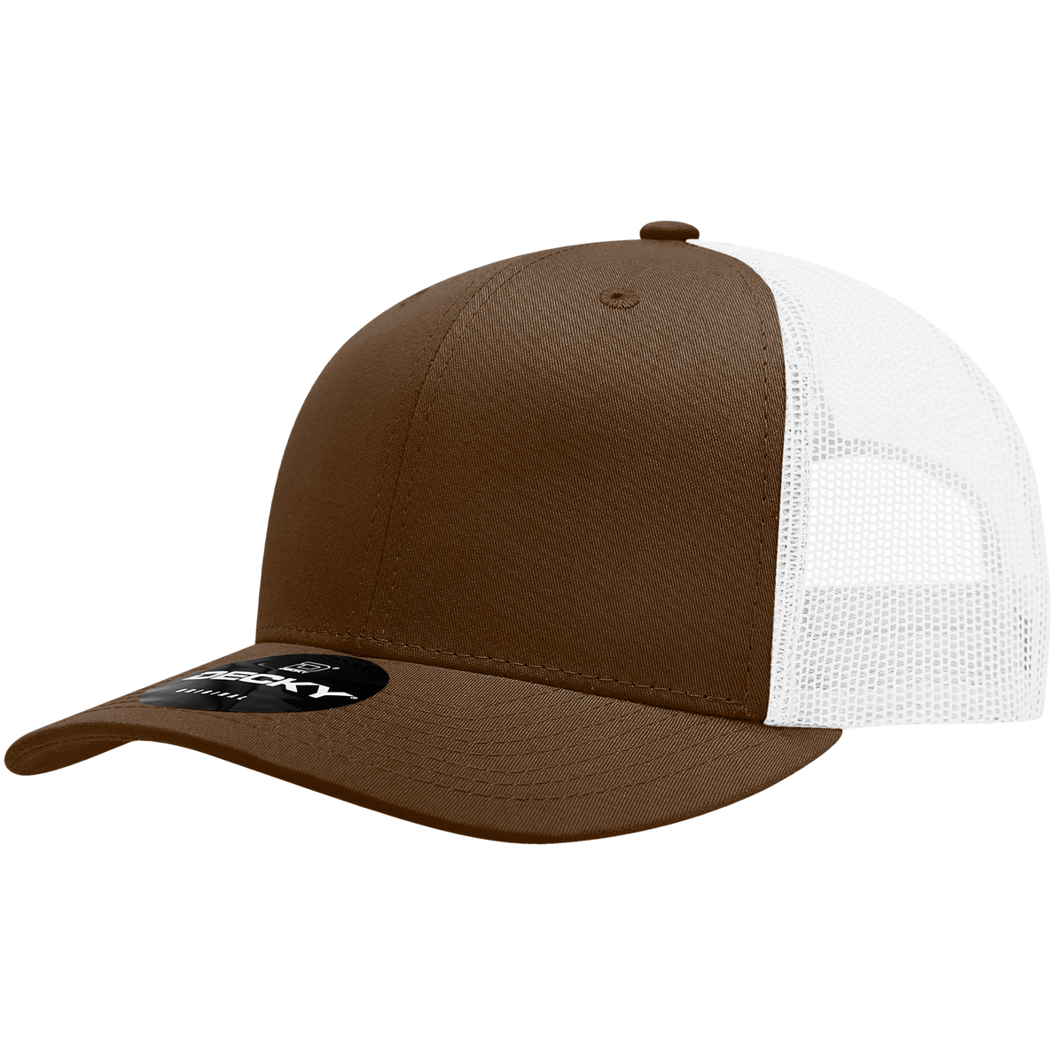 Decky 6021 6 Panel Mid Profile Classic Trucker - BRN/WHT