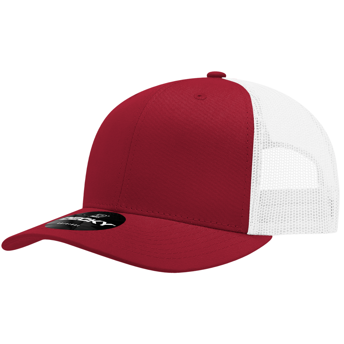 Decky 6021 6 Panel Mid Profile Classic Trucker - CAR/WHT