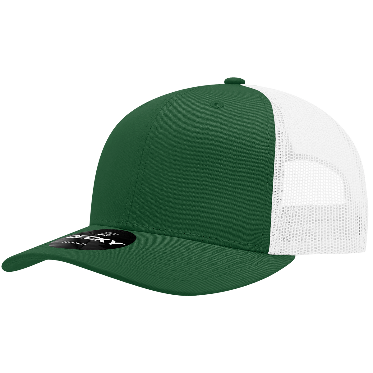 Decky 6021 6 Panel Mid Profile Classic Trucker - FOR/WHT