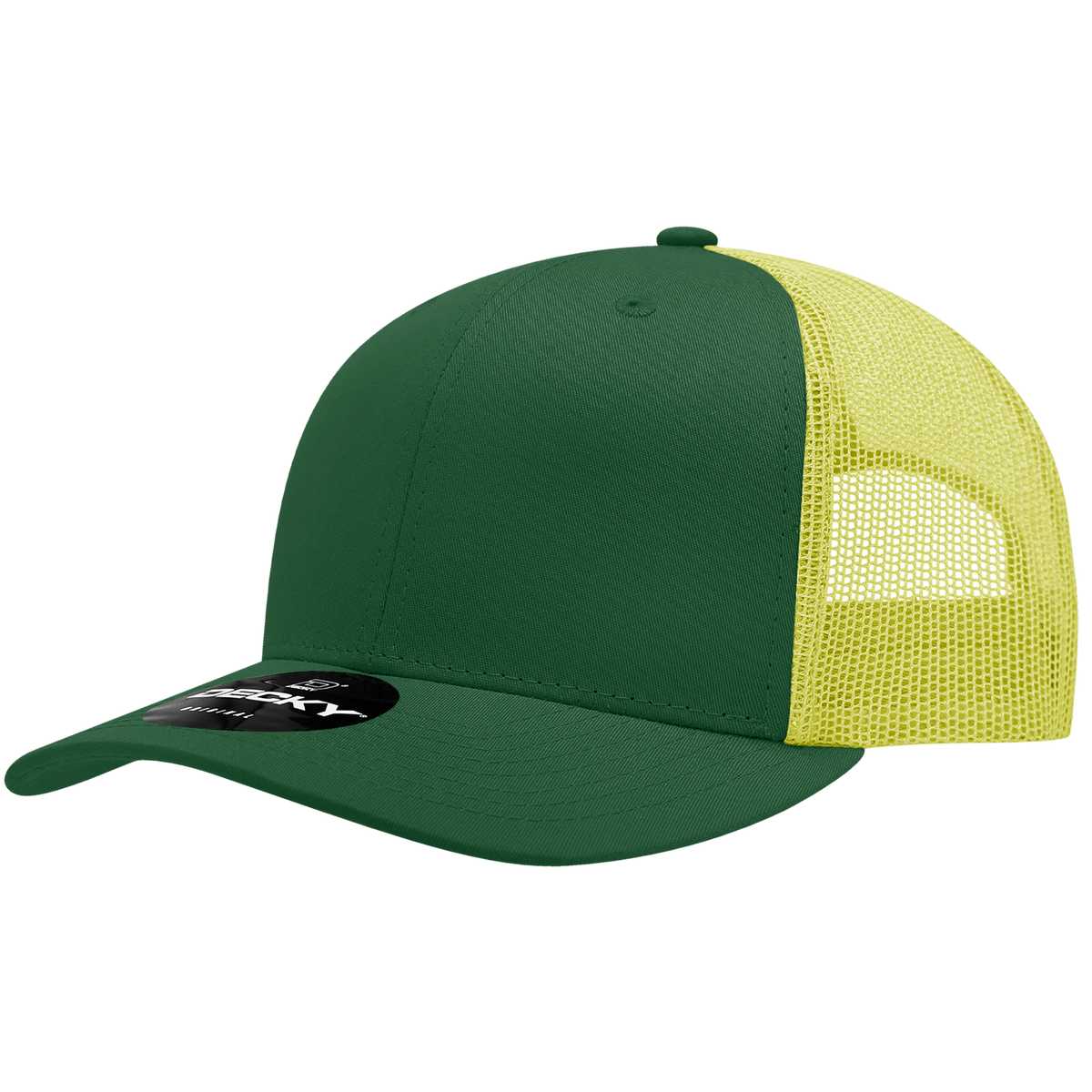 Decky 6021 6 Panel Mid Profile Classic Trucker - Forest/Yellow