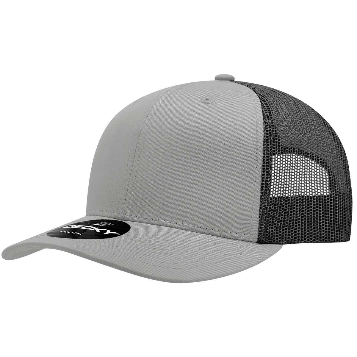 Decky 6021 6 Panel Mid Profile Classic Trucker - GRY/BLK